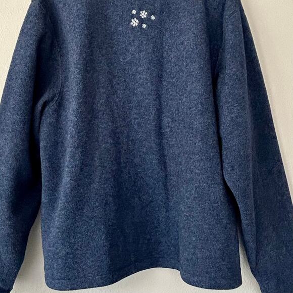 Christmas teddy bear full zip fleece shirt ugly sweater embroidered holiday XL - Picture 10 of 11